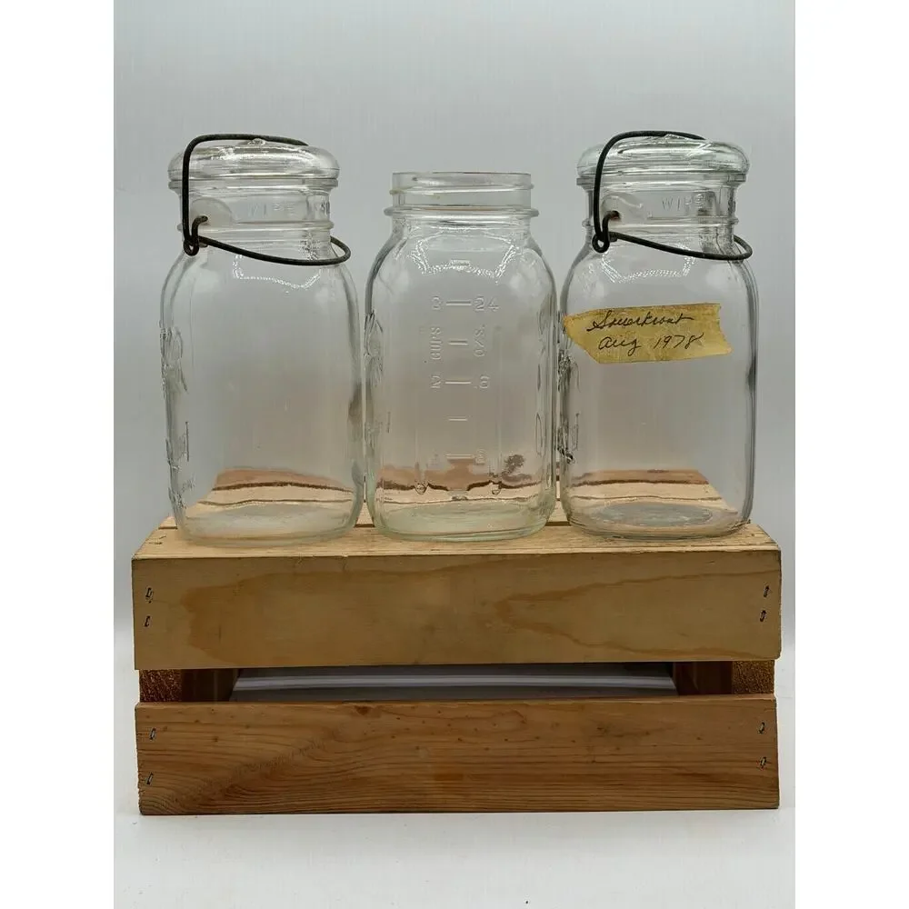 Vintage Clear Glass Ball Mason & Ideal Jars – Set of 3 - 7” Tall
